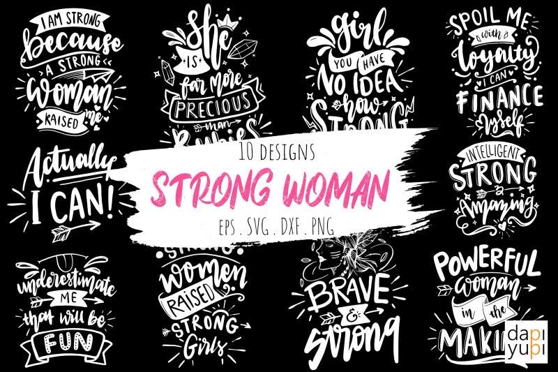 strong-woman-lettering-quotes-bundle