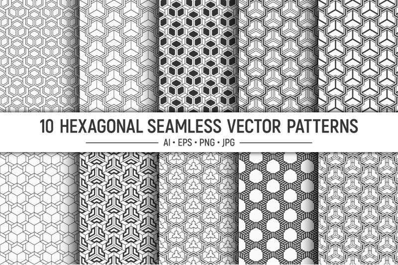 10-hexagonal-seamless-patterns