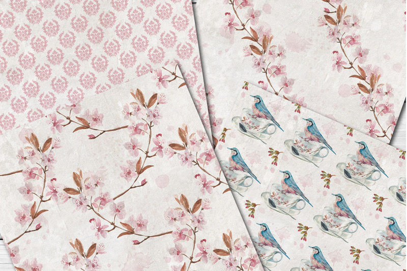 shabby-cherry-blossom-seamless-patterns