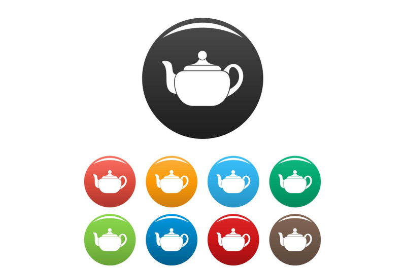 small-teapot-icons-set-color-vector