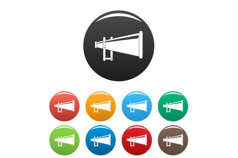 portable-megaphone-icons-set-color-vector