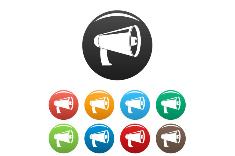 old-megaphone-icons-set-color-vector