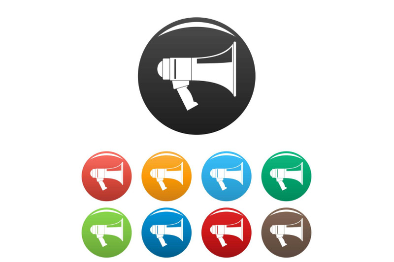 megaphone-icons-set-color-vector