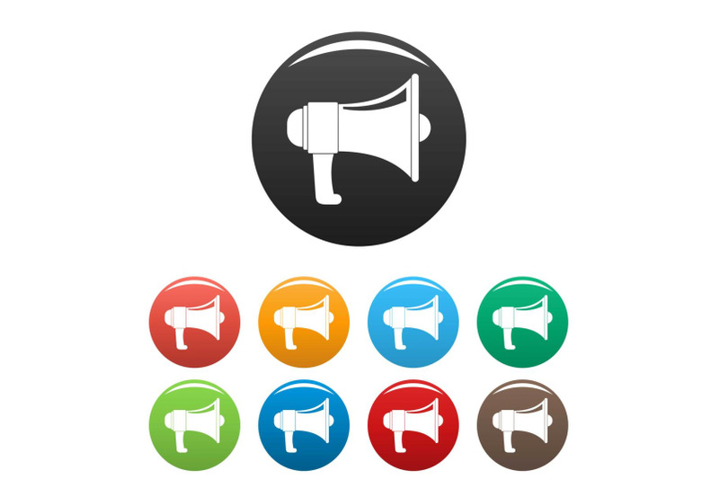 one-megaphone-icons-set-color-vector