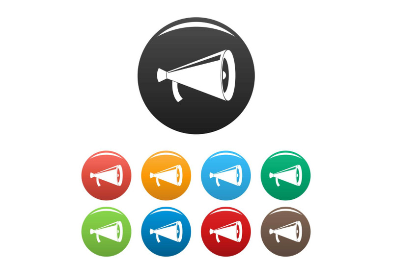 megaphone-with-handle-icons-set-color-vector