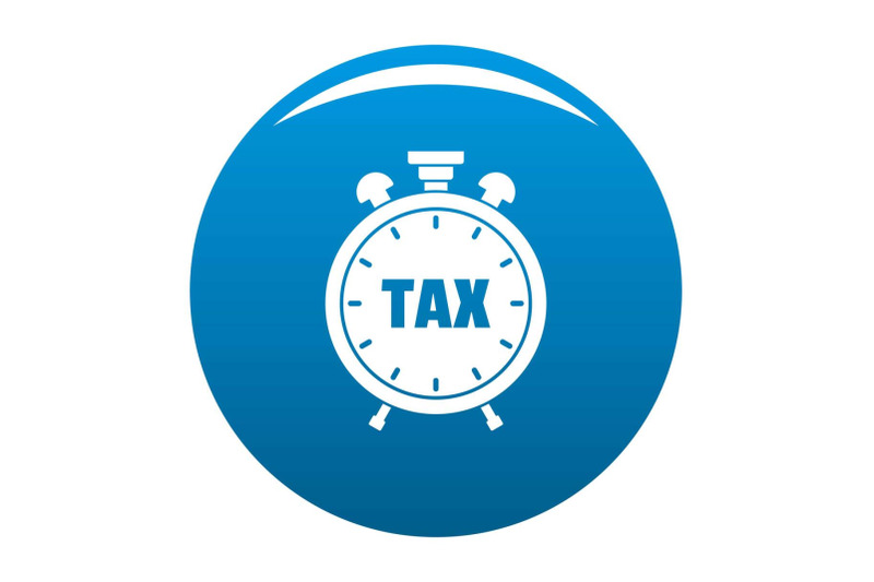 time-tax-icon-vector-blue