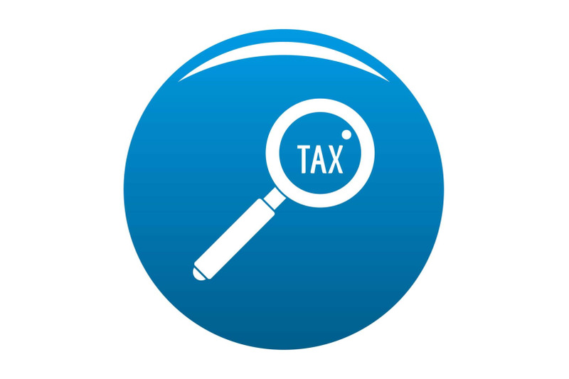 look-at-tax-icon-vector-blue