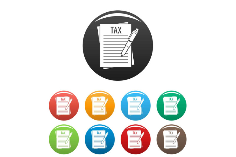 income-declaration-icons-set-color-vector