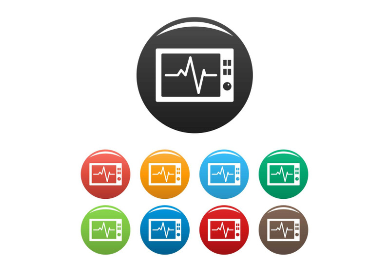 ekg-icons-set-color-vector