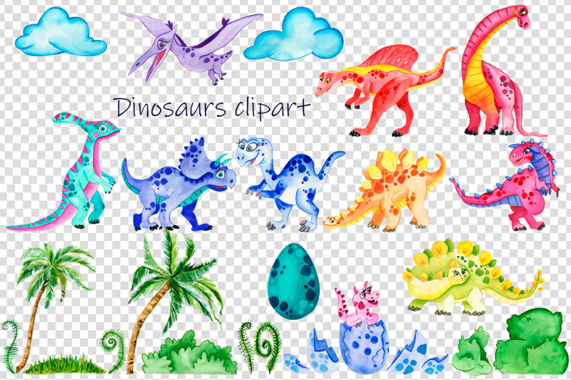 baby-cute-dinosaurs-watercolor-clipart