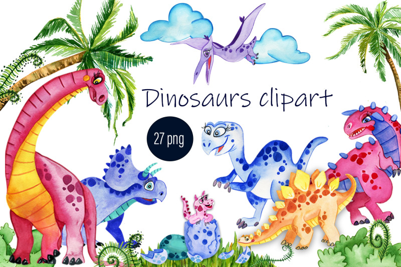 baby-cute-dinosaurs-watercolor-clipart
