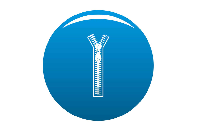 half-opened-zip-icon-vector-blue