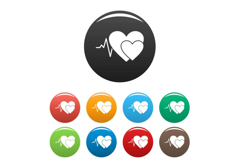 cardiology-icons-set-color-vector