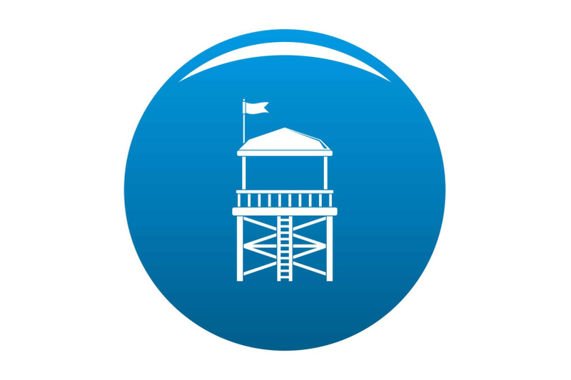 rescue-tower-icon-vector-blue