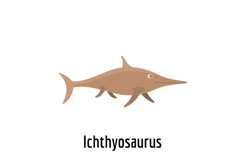 ichthyosaurus-icon-flat-style