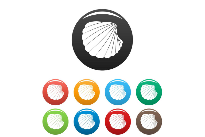 nature-shell-icons-set-color-vector