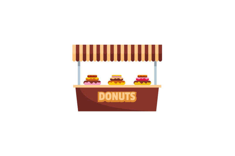 donuts-selling-icon-flat-style