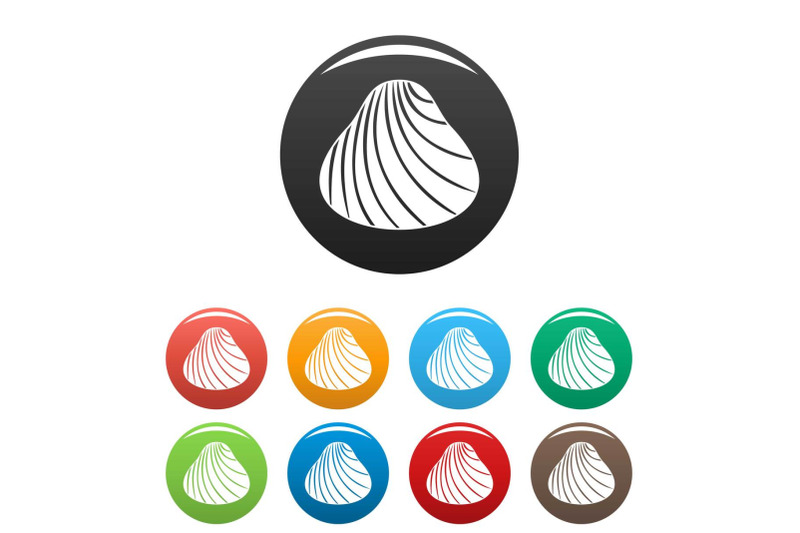 hard-shell-icons-set-color-vector