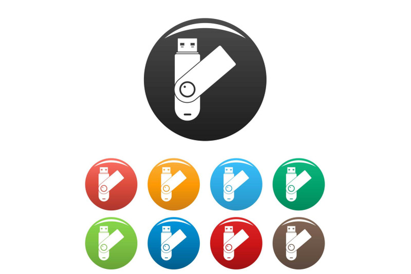 usb-device-icons-set-color-vector