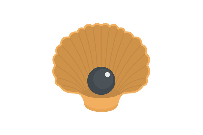 shell-with-pearl-icon-flat-style