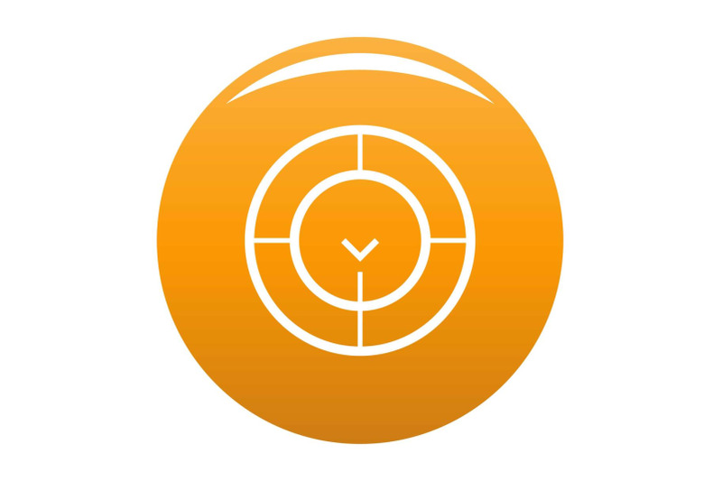 check-of-radar-icon-vector-orange