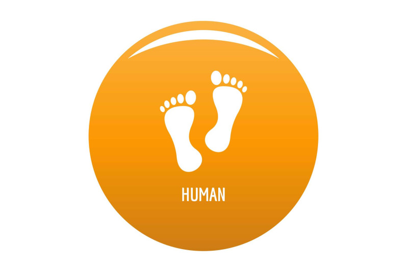 human-step-icon-vector-orange