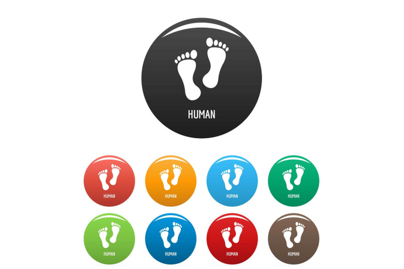 human-step-icons-set-color-vector