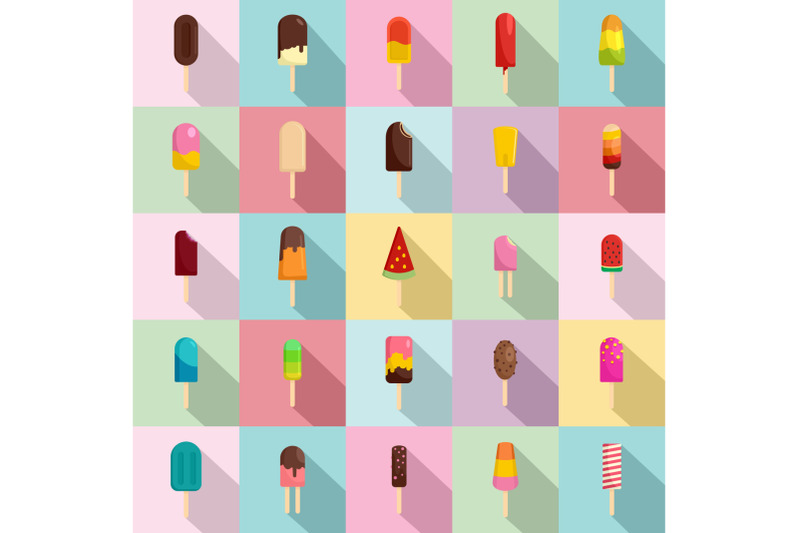 popsicle-ice-cream-stick-icons-set-flat-style