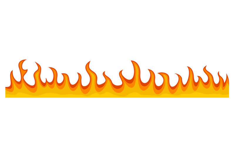 fire-flame-banner-horizontal-flat-style