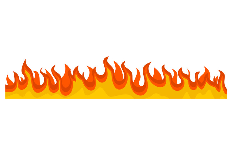 burning-fire-flame-banner-horizontal-flat-style