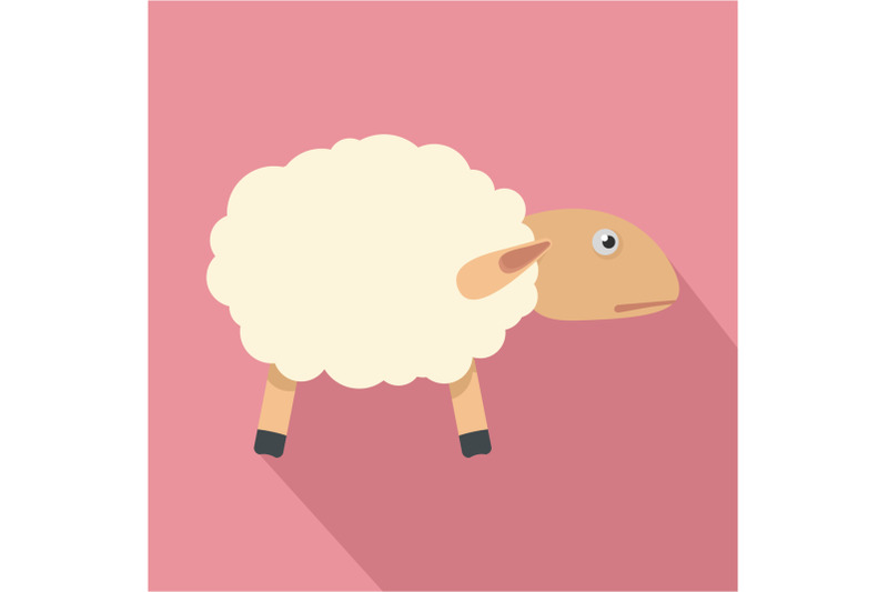 sheep-with-shadow-icon-flat-style