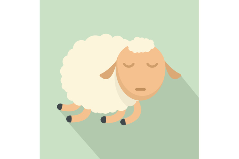 sleeping-sheep-icon-flat-style