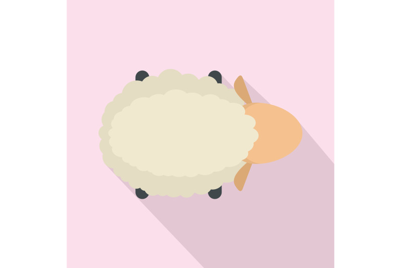 sheep-air-view-icon-flat-style