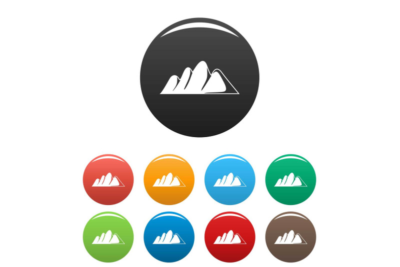 europe-mountain-icons-set-color-vector