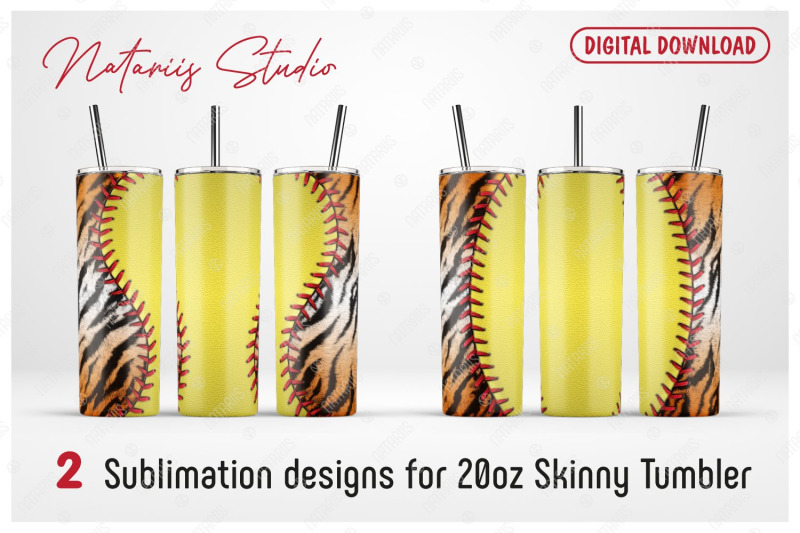 2-softball-tiger-print-patterns-for-20oz-skinny-tumbler