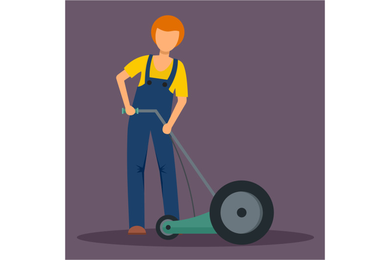 man-holding-grass-cutter-icon-flat-style
