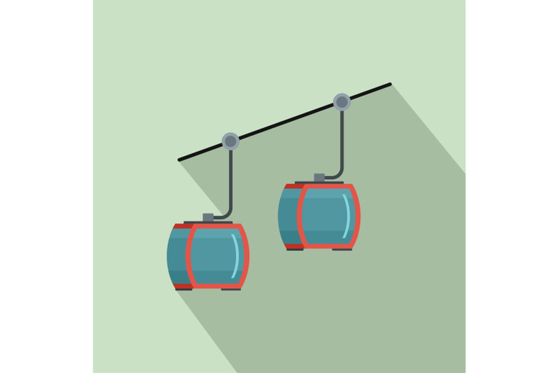 escalator-for-skiers-icon-flat-style