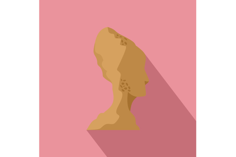 head-of-statue-icon-flat-style
