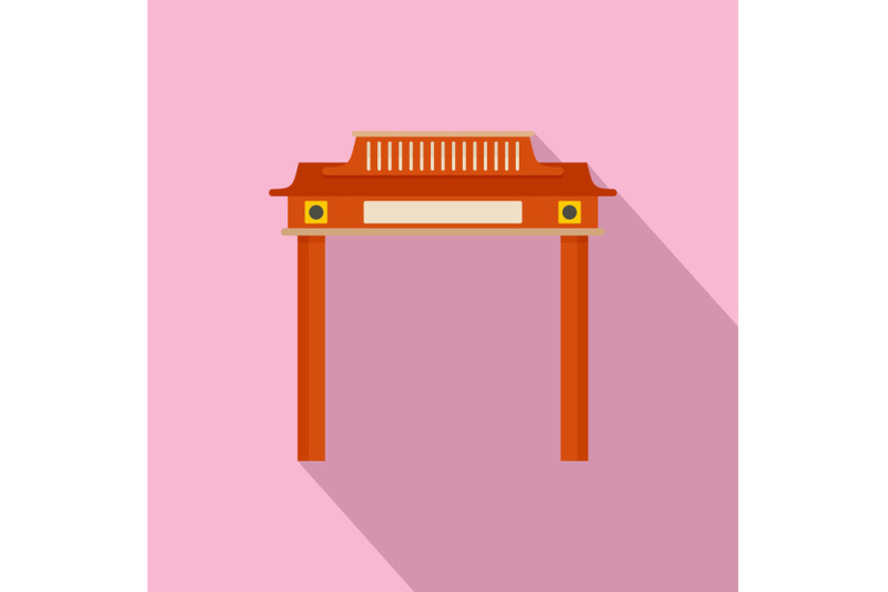 red-taiwan-arch-icon-flat-style