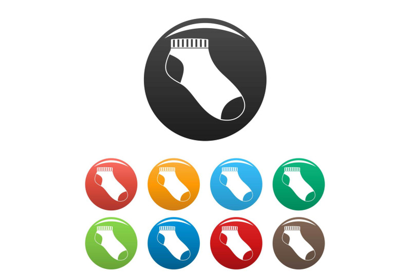 sport-sock-icons-set-color-vector