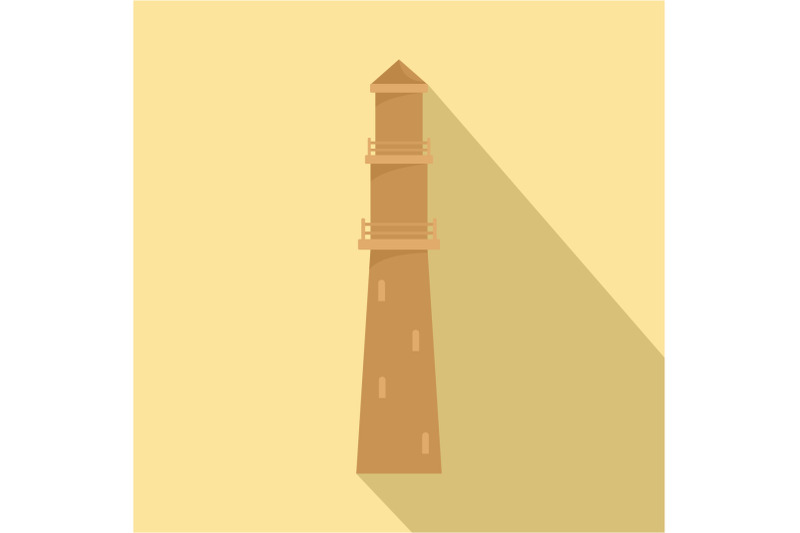 brown-lighthouse-icon-flat-style