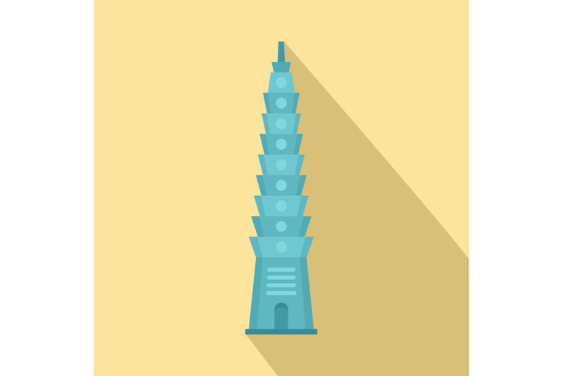 blue-tower-icon-flat-style