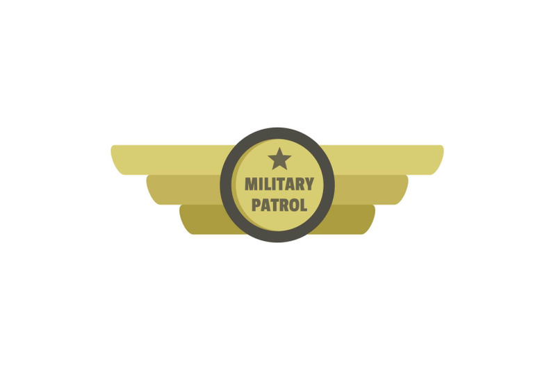 military-patrol-icon-logo-flat-style