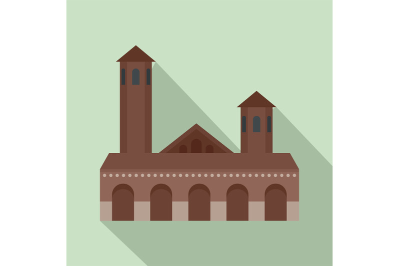 old-building-icon-flat-style