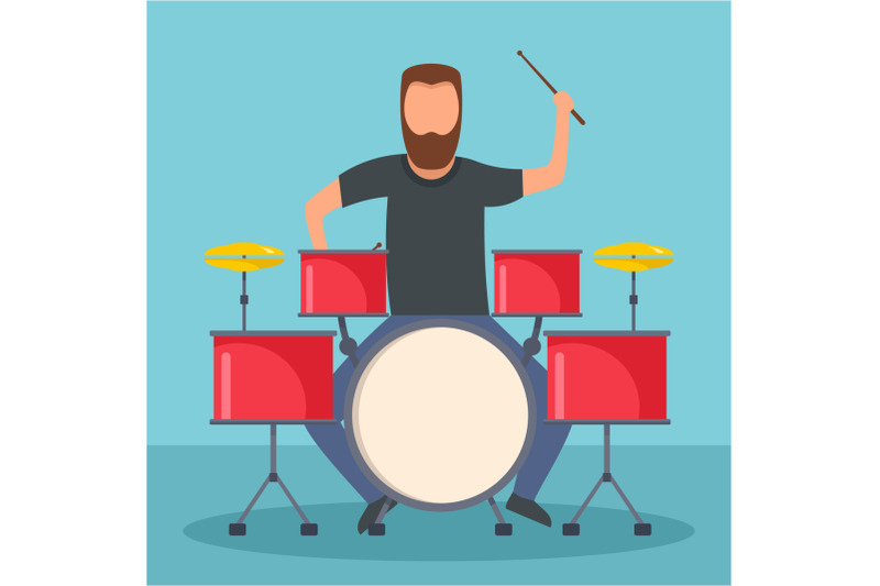 rock-drummer-icon-flat-style