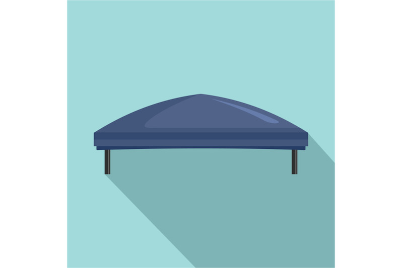 outdoor-blue-tent-icon-flat-style