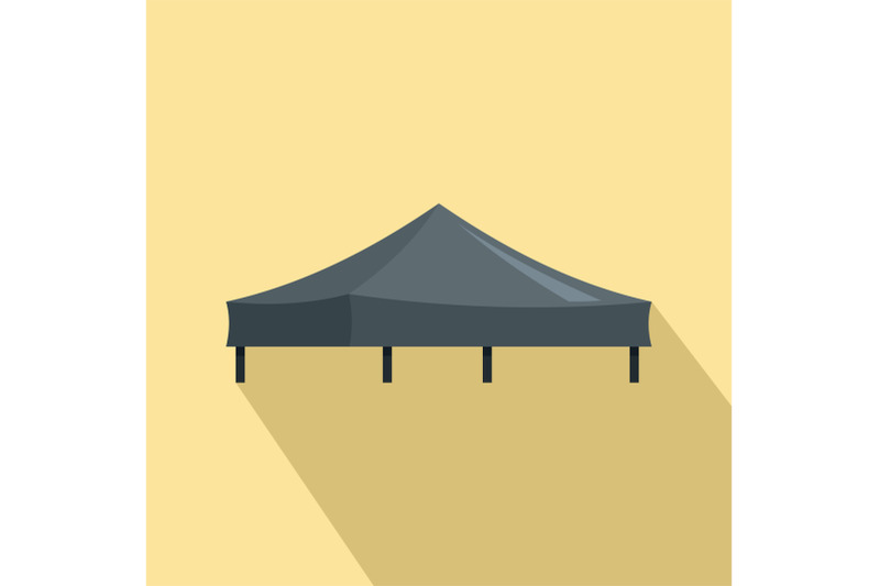 black-tent-icon-flat-style