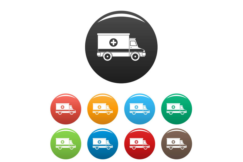 ambulance-icons-set-color-vector