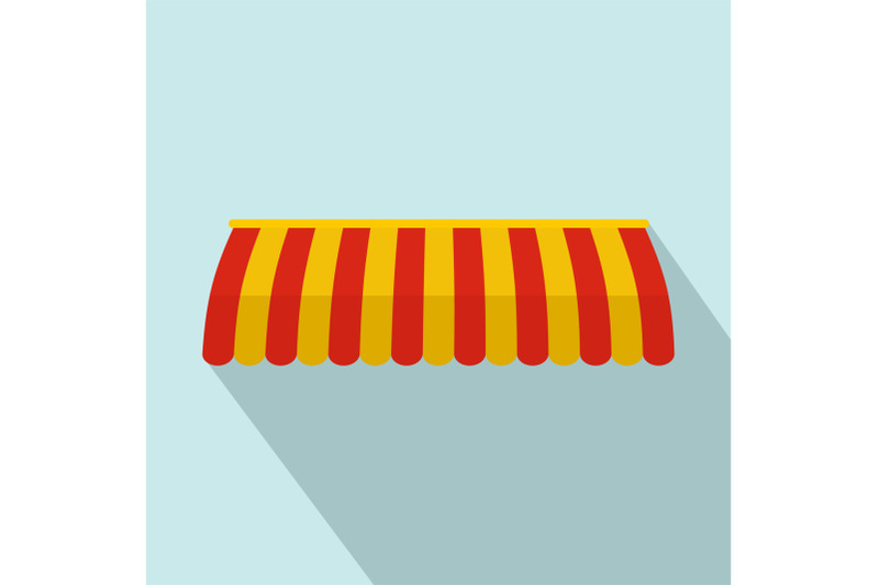 red-yellow-street-tent-icon-flat-style