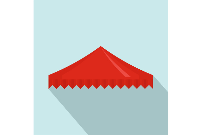 red-flag-tent-icon-flat-style